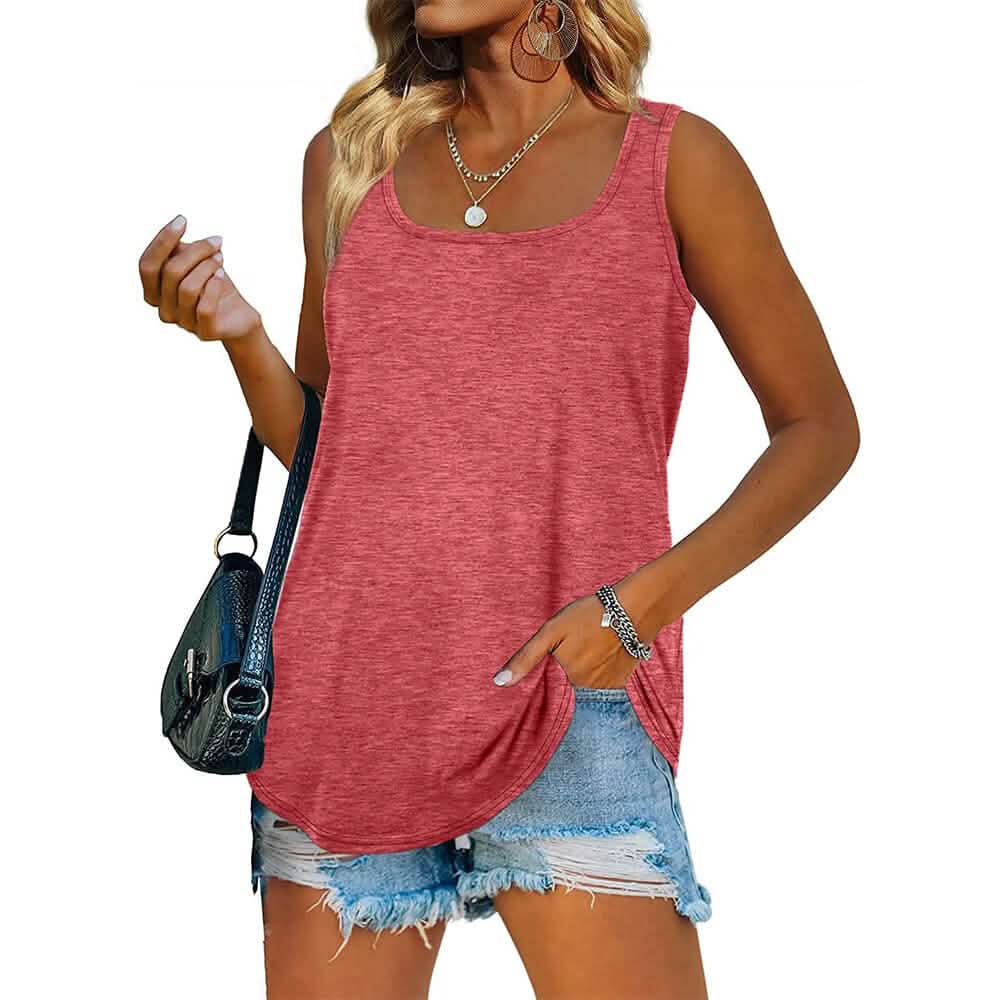 Damen Tanktop Casual Basic Eckiger Ausschnitt