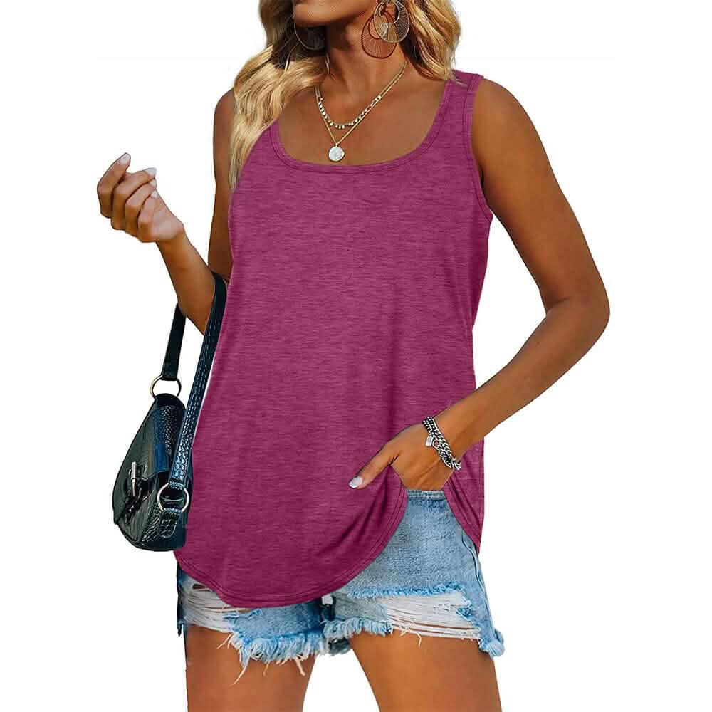 Damen Tanktop Casual Basic Eckiger Ausschnitt