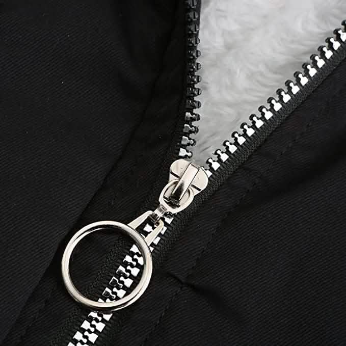 Damen dicker warmer Fleece-gefütterter Wintermantel Jacke Parka mit flauschiger Kapuze