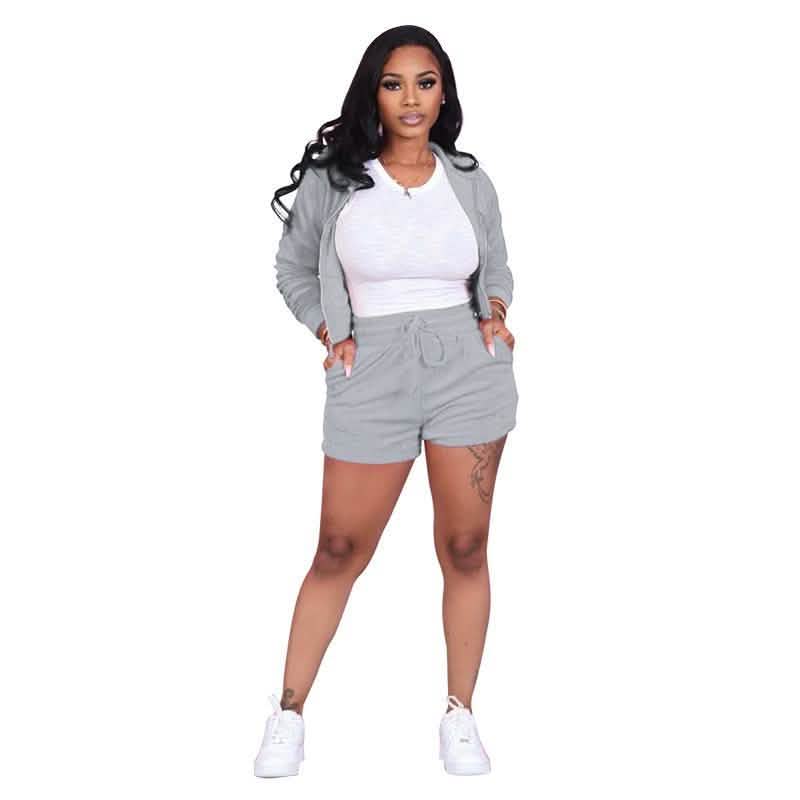 Damen-Trainingsanzüge Lässige Sportbekleidung Neon Zweiteilige Shorts-Sets
