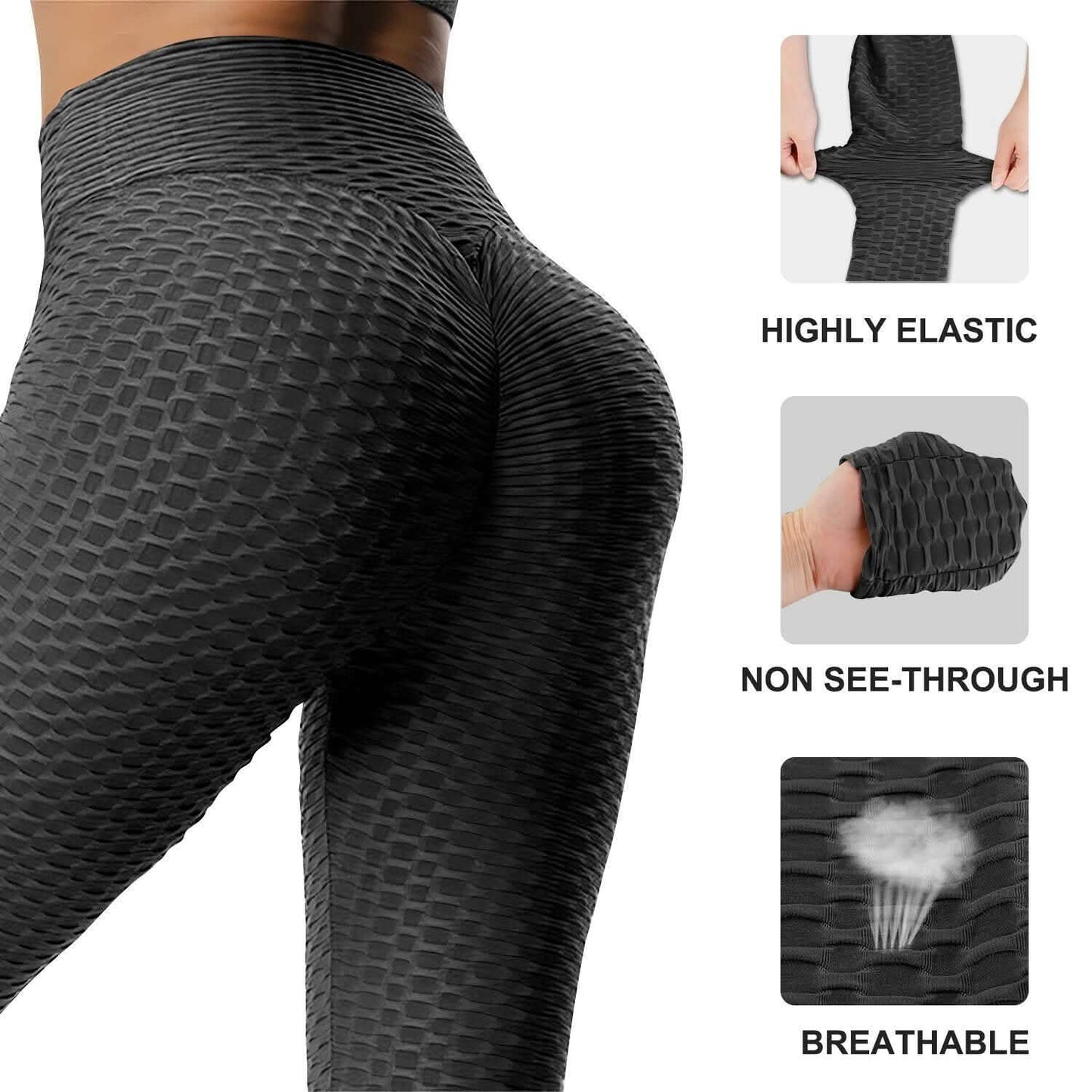 Damen-Leggings mit Bauchkontrolle, schlankmachendem Po und Tik-Tok-Effekt