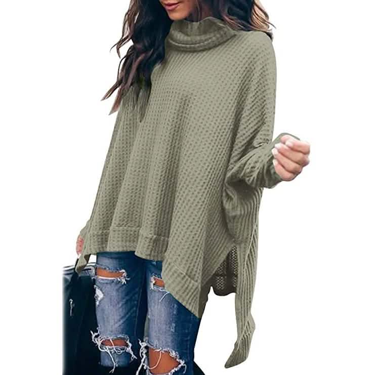 Damen Rollkragenpullover mit weiten Ärmeln