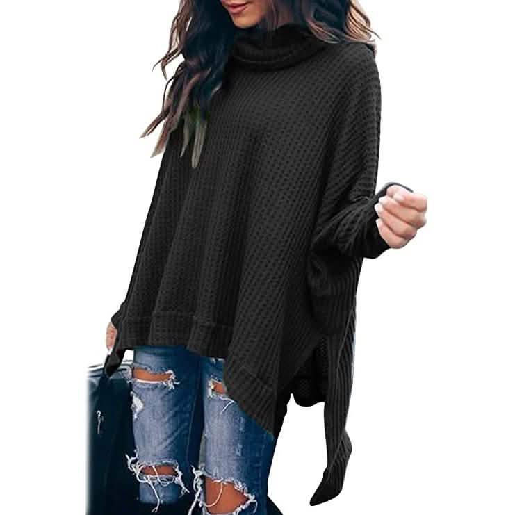 Damen Rollkragenpullover mit weiten Ärmeln