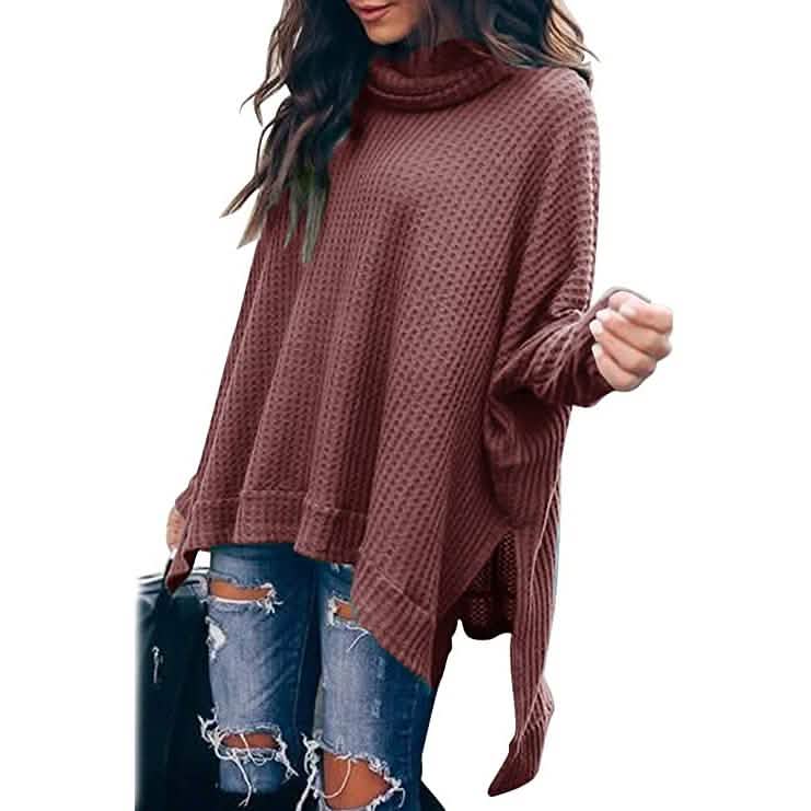 Damen Rollkragenpullover mit weiten Ärmeln
