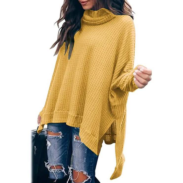 Damen Rollkragenpullover mit weiten Ärmeln