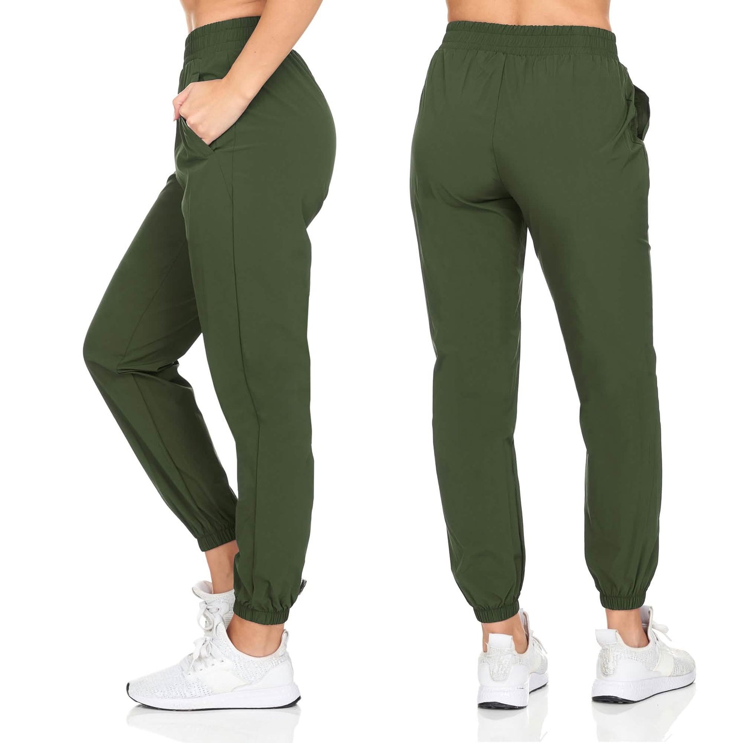 Damen extra weiche, lange gewebte Jogginghose mit Taschen