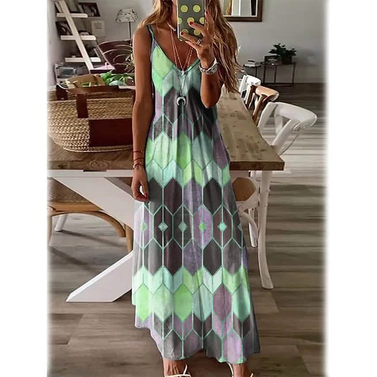 Damen V-Ausschnitt Elegantes Freizeitkleid