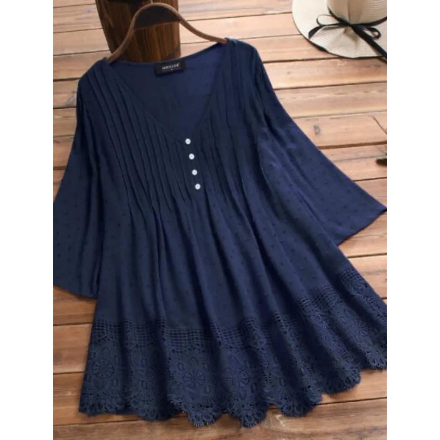 Women's V-Neck Floral Lace Top