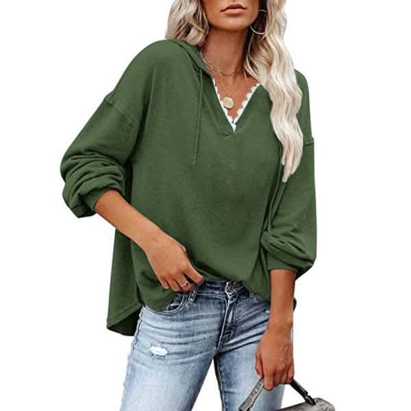 Damen V-Ausschnitt Pullover Hoodie