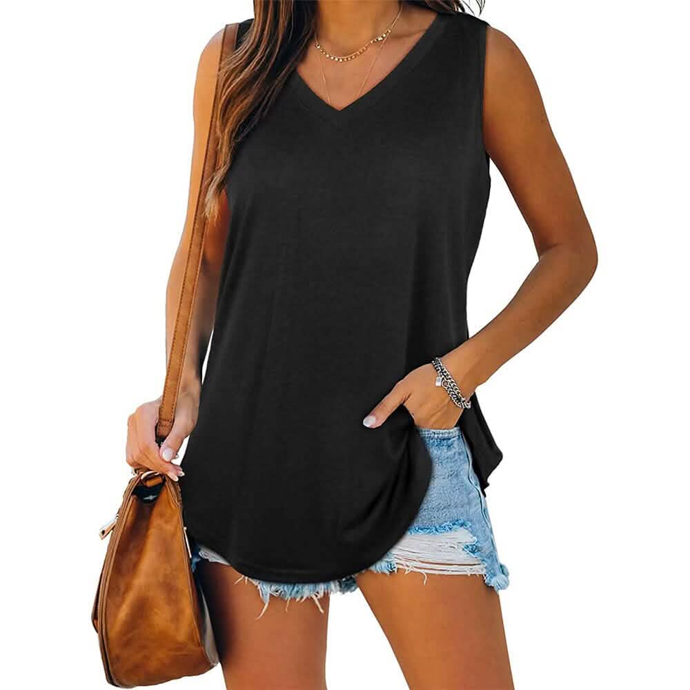 Damen-V-Ausschnitt-Tanktop
