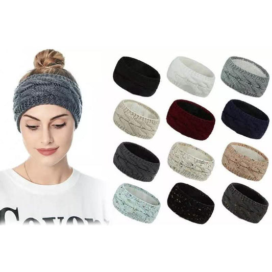 Winterliches Zopfstrick-Stirnband für Damen
