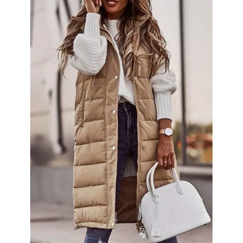 Damen Winterjacke Weste Langer Mantel Regular Fit