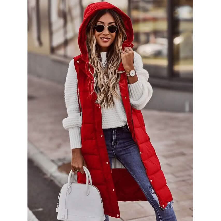 Damen Winterjacke Weste Langer Mantel Regular Fit