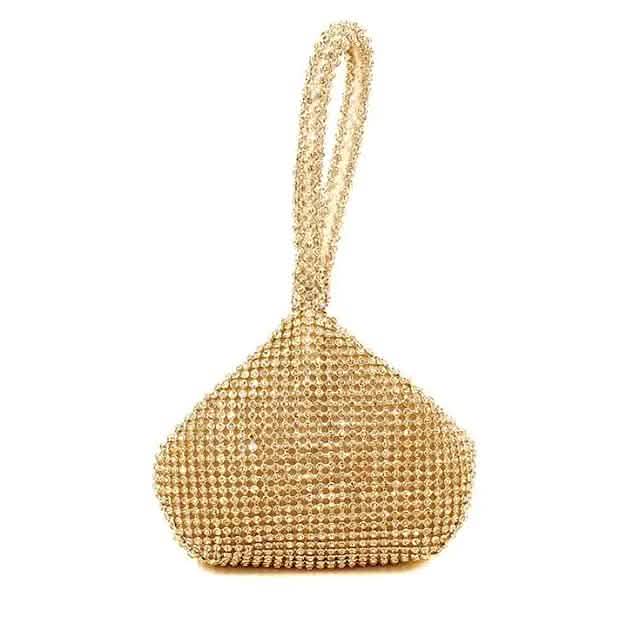 Damen Handgelenktasche Glitzer Glanz Party Abendtasche