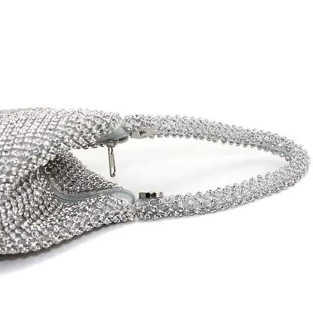 Damen Handgelenktasche Glitzer Glanz Party Abendtasche