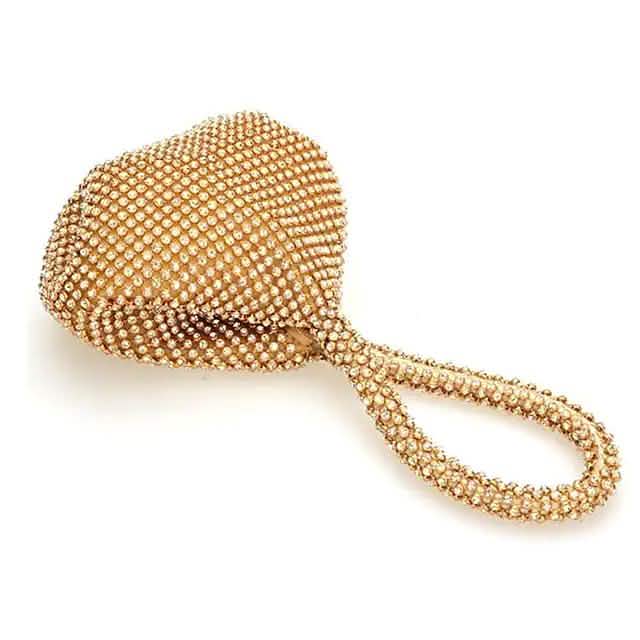 Damen Handgelenktasche Glitzer Glanz Party Abendtasche