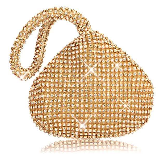 Damen Handgelenktasche Glitzer Glanz Party Abendtasche