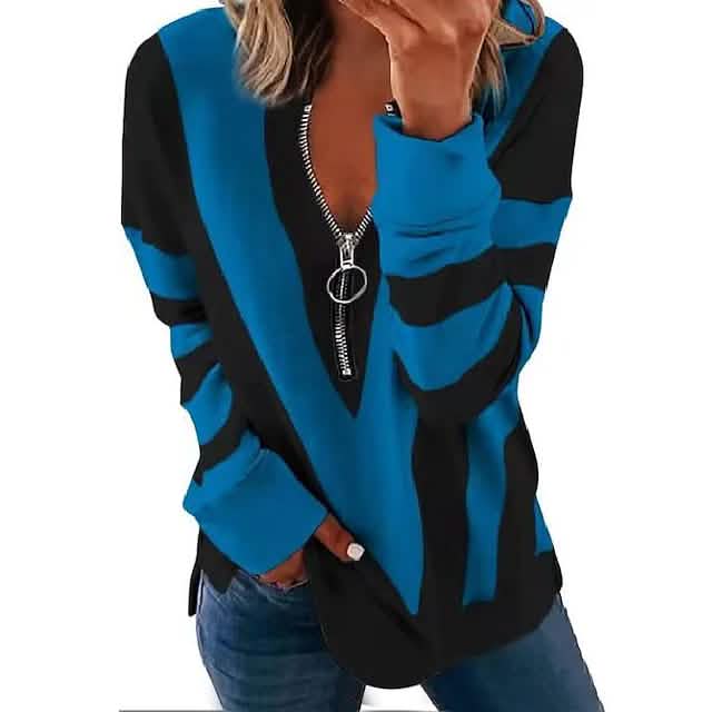 Damen-Reißverschluss-Langarmshirt