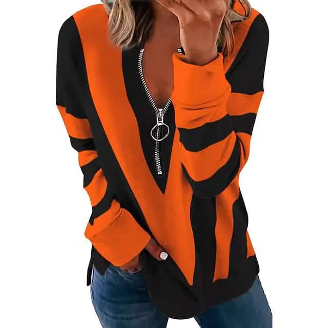 Damen-Reißverschluss-Langarmshirt