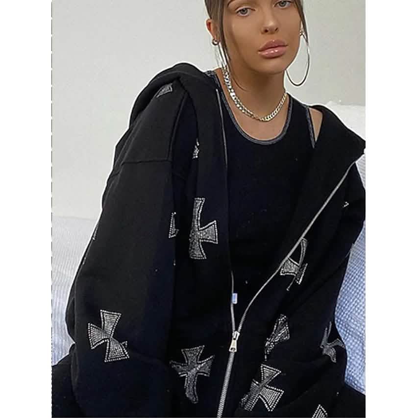 Sportlicher Kapuzenpullover mit Reißverschluss für Damen