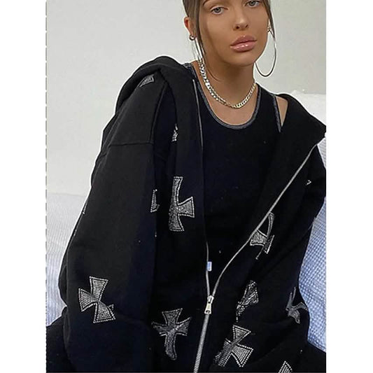 Sportlicher Kapuzenpullover mit Reißverschluss für Damen