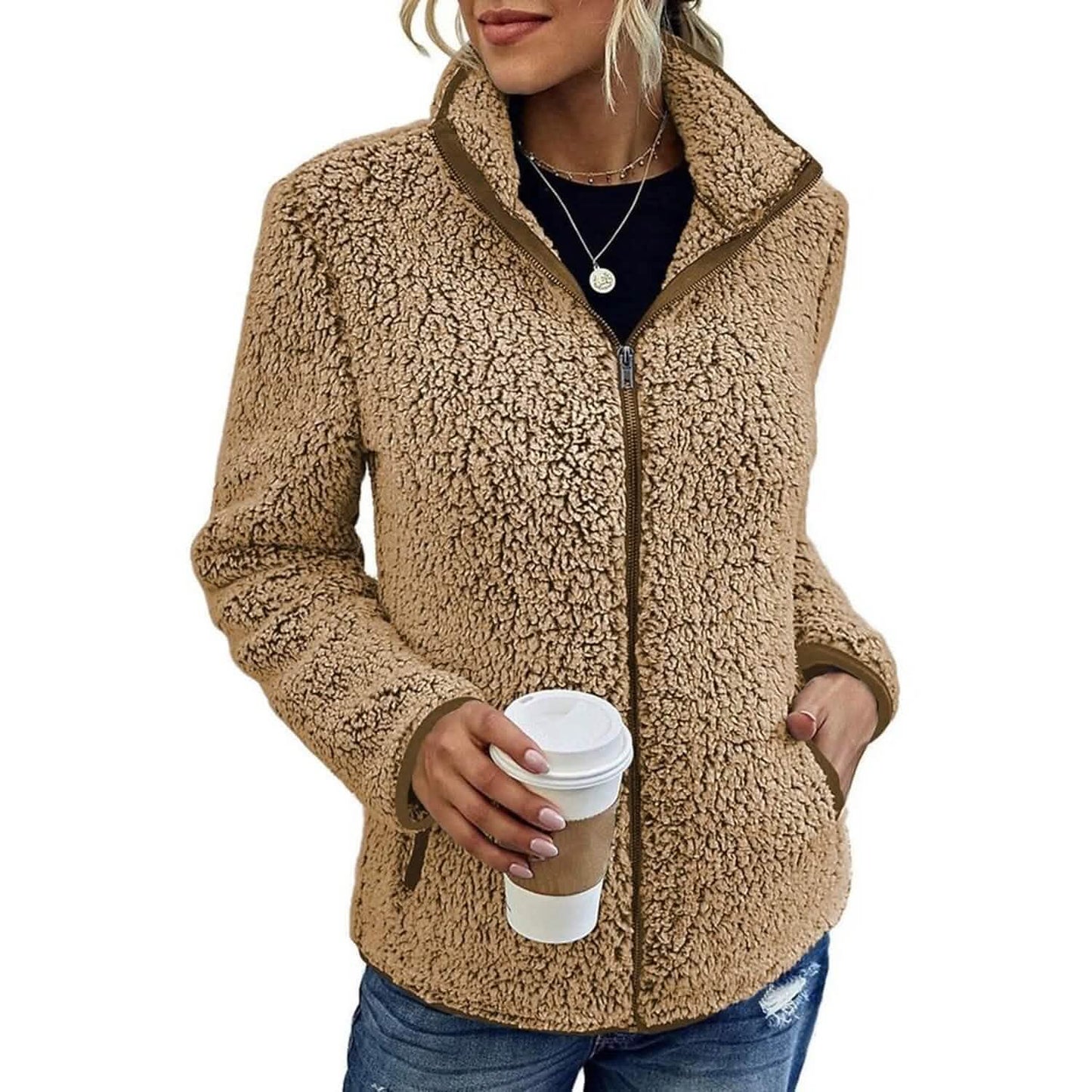 Damen-Reißverschlussjacke Langarm