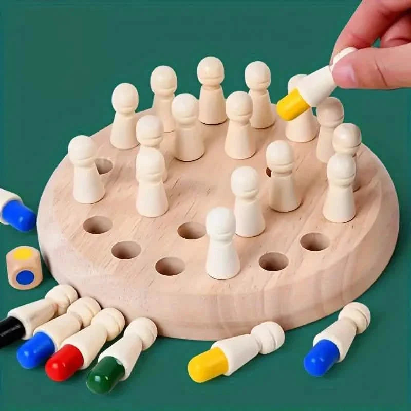 Hölzernes Memory-Spiel – Lernpuzzle für Kinder und Erwachsene