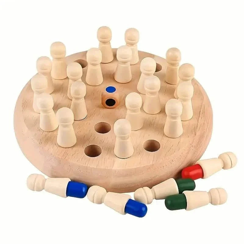 Hölzernes Memory-Spiel – Lernpuzzle für Kinder und Erwachsene