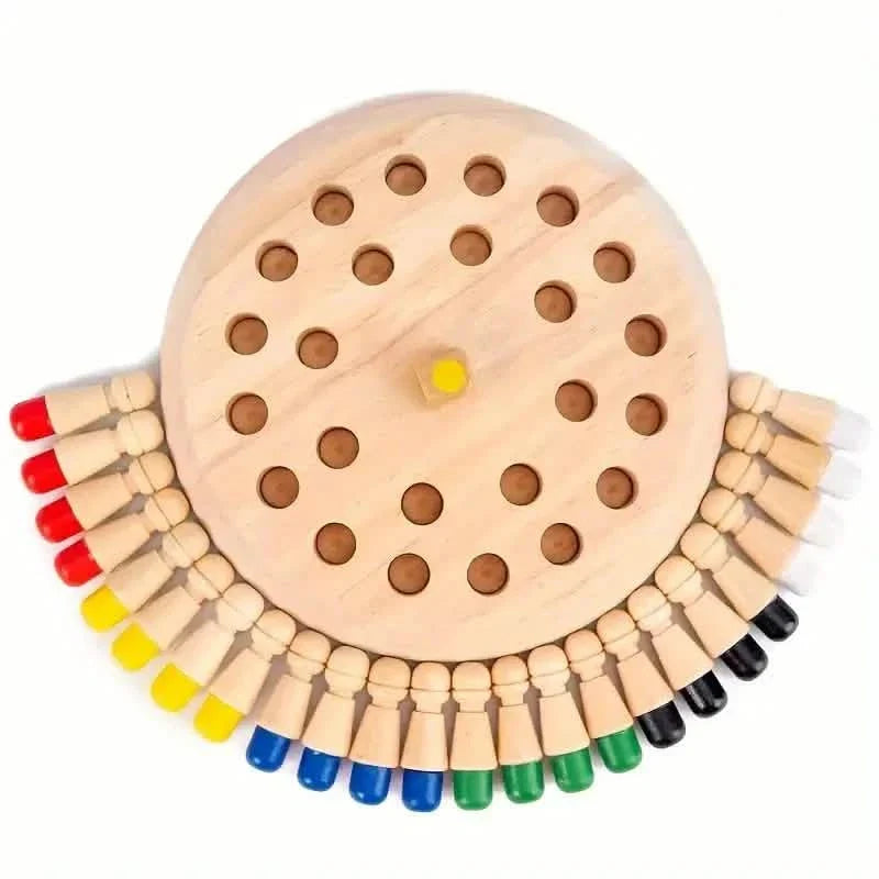 Hölzernes Memory-Spiel – Lernpuzzle für Kinder und Erwachsene
