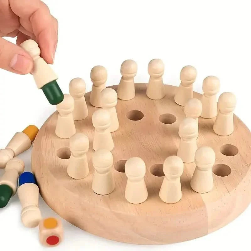 Hölzernes Memory-Spiel – Lernpuzzle für Kinder und Erwachsene