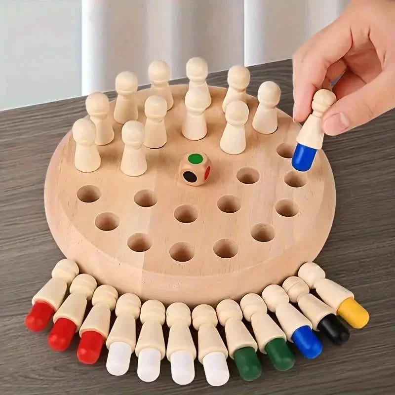 Hölzernes Memory-Spiel – Lernpuzzle für Kinder und Erwachsene