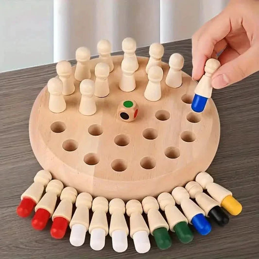 Hölzernes Memory-Spiel – Lernpuzzle für Kinder und Erwachsene