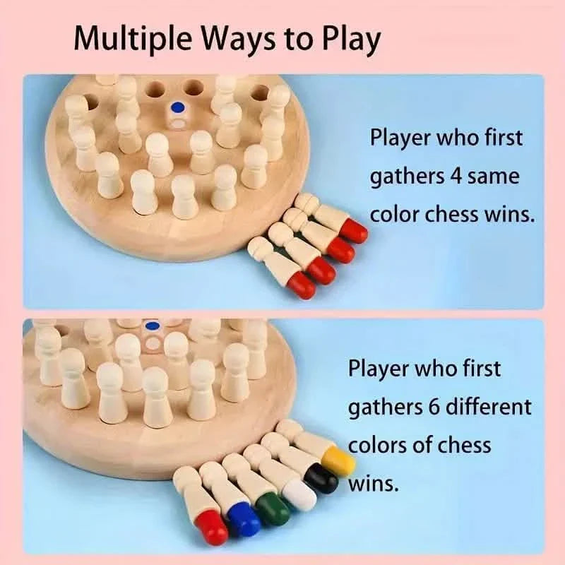 Hölzernes Memory-Spiel – Lernpuzzle für Kinder und Erwachsene