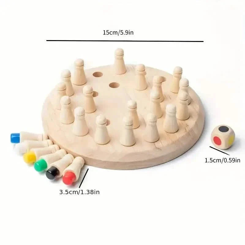 Hölzernes Memory-Spiel – Lernpuzzle für Kinder und Erwachsene
