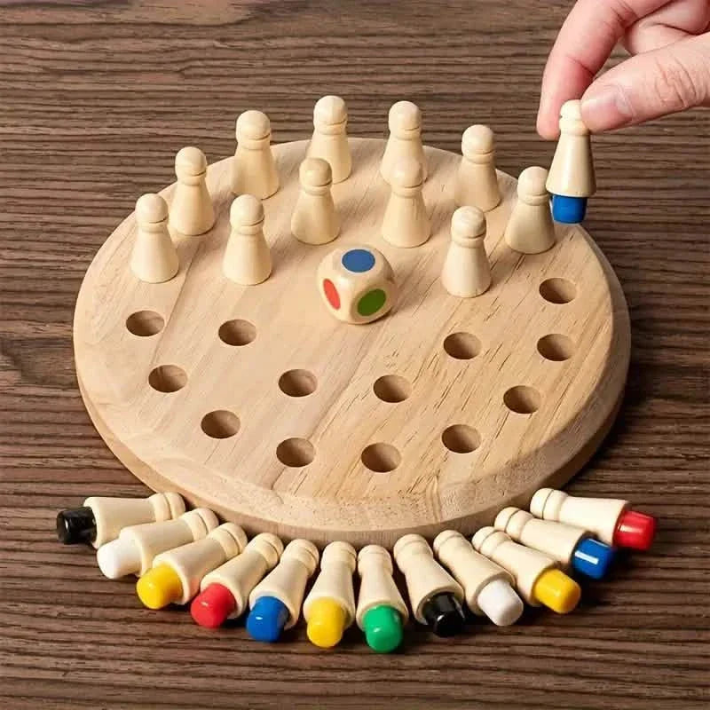 Hölzernes Memory-Spiel – Lernpuzzle für Kinder und Erwachsene