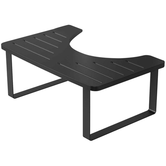 Toilettenhocker aus Holz und Metall, höhenverstellbar