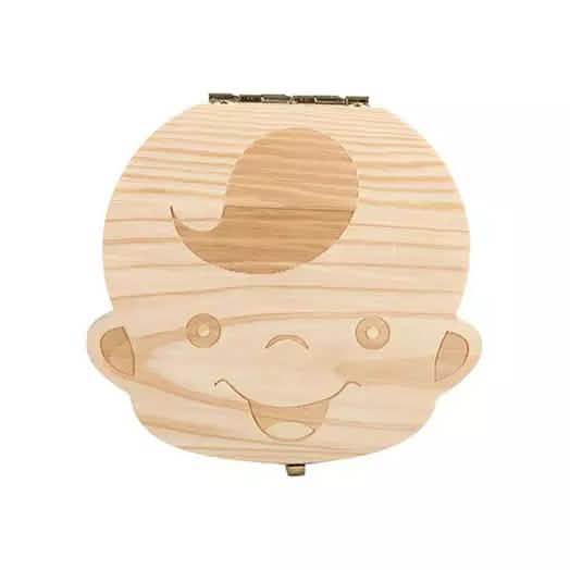 Aufbewahrungsbox aus Holz für Babyzähne