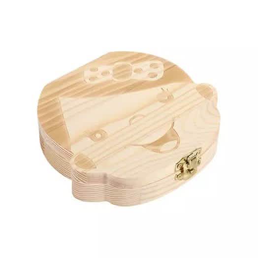 Aufbewahrungsbox aus Holz für Babyzähne