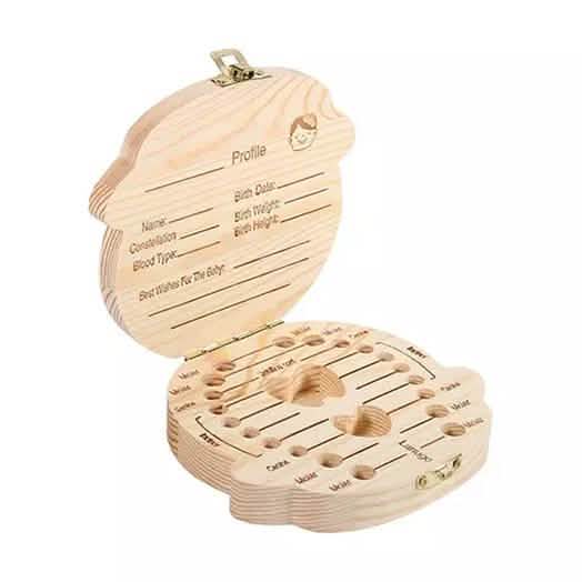 Aufbewahrungsbox aus Holz für Babyzähne