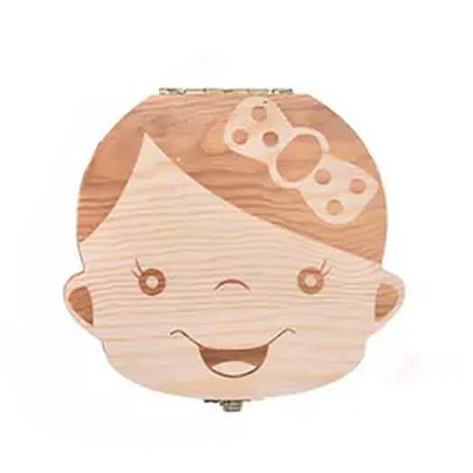 Aufbewahrungsbox aus Holz für Babyzähne