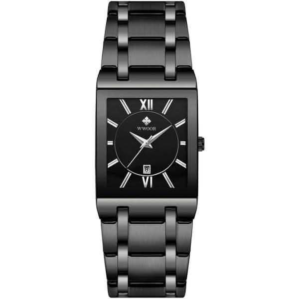 WWOOR Luxus Herren-Armbanduhr mit Datumsanzeige, quadratisch