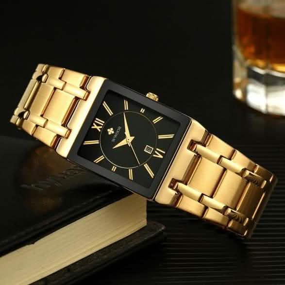 WWOOR Luxus Herren-Armbanduhr mit Datumsanzeige, quadratisch