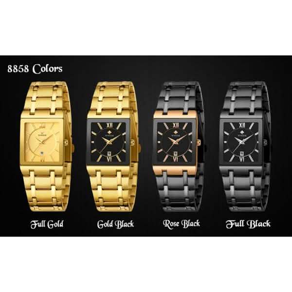 WWOOR Luxus Herren-Armbanduhr mit Datumsanzeige, quadratisch