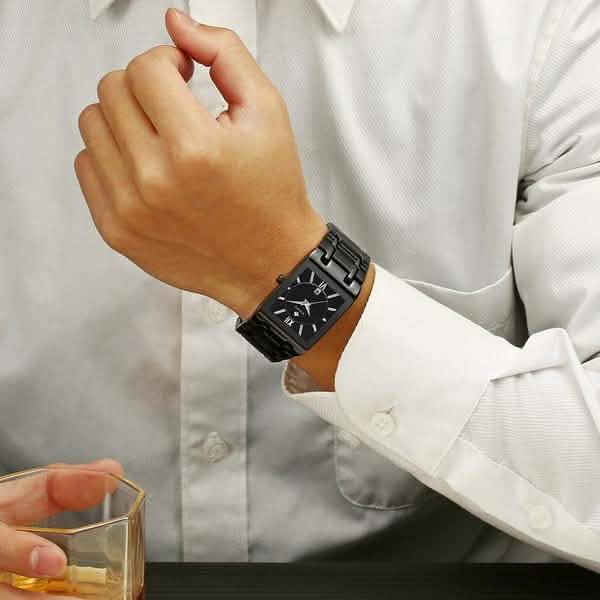 WWOOR Luxus Herren-Armbanduhr mit Datumsanzeige, quadratisch