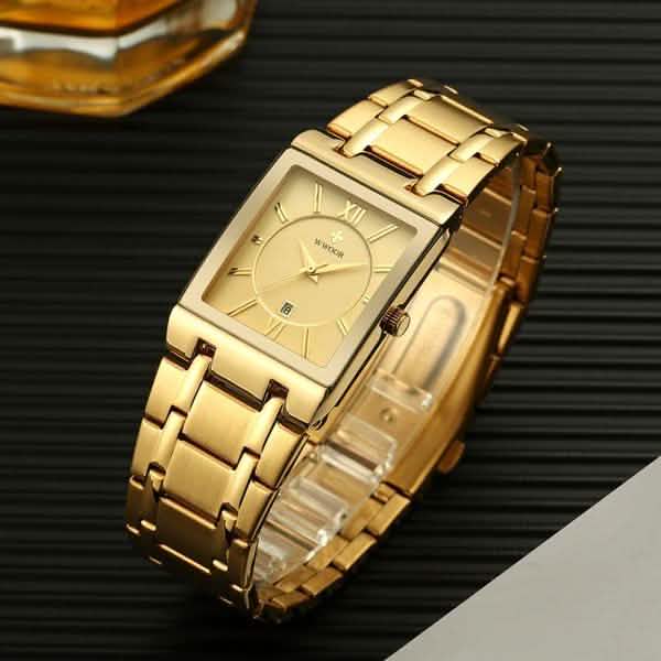 WWOOR Luxus Herren-Armbanduhr mit Datumsanzeige, quadratisch