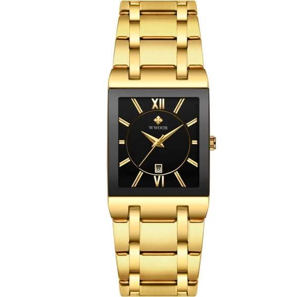WWOOR Luxus Herren-Armbanduhr mit Datumsanzeige, quadratisch