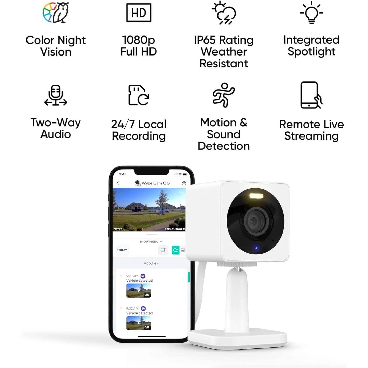WYZE Cam OG 1080p HD WLAN-Überwachungskamera (Generalüberholt)