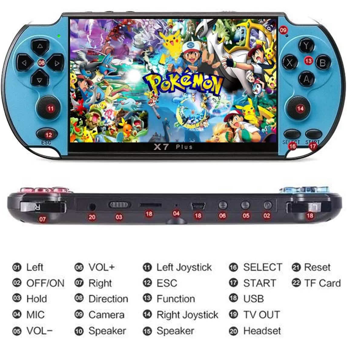X7Plus Dual-Joystick Tragbare Handheld-Spielkonsole
