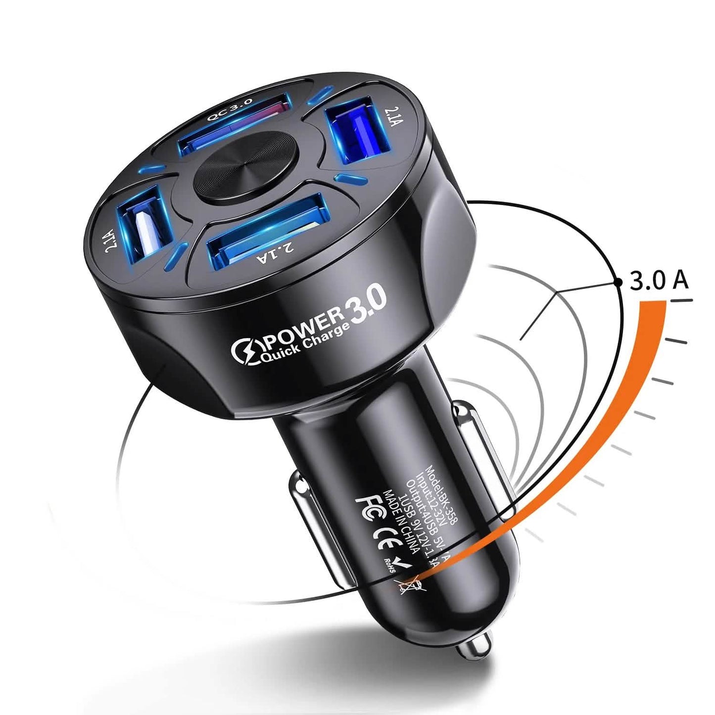 XIA LED 4-Port-Schnellladegerät für Autos