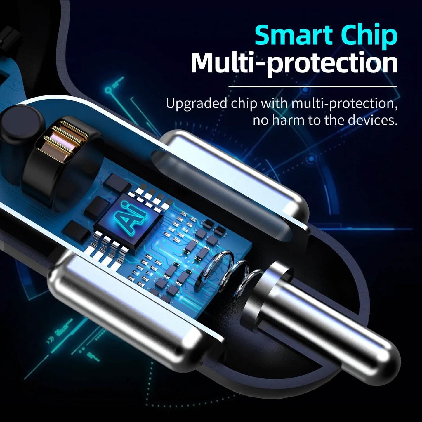 XIA LED 4-Port-Schnellladegerät für Autos